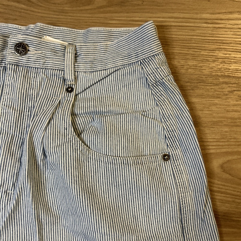Britannia Women's Jeans *Vintage  Size 14 Pinstripe Railroad Mom Pant Hong Kong - Picture 6 of 16
